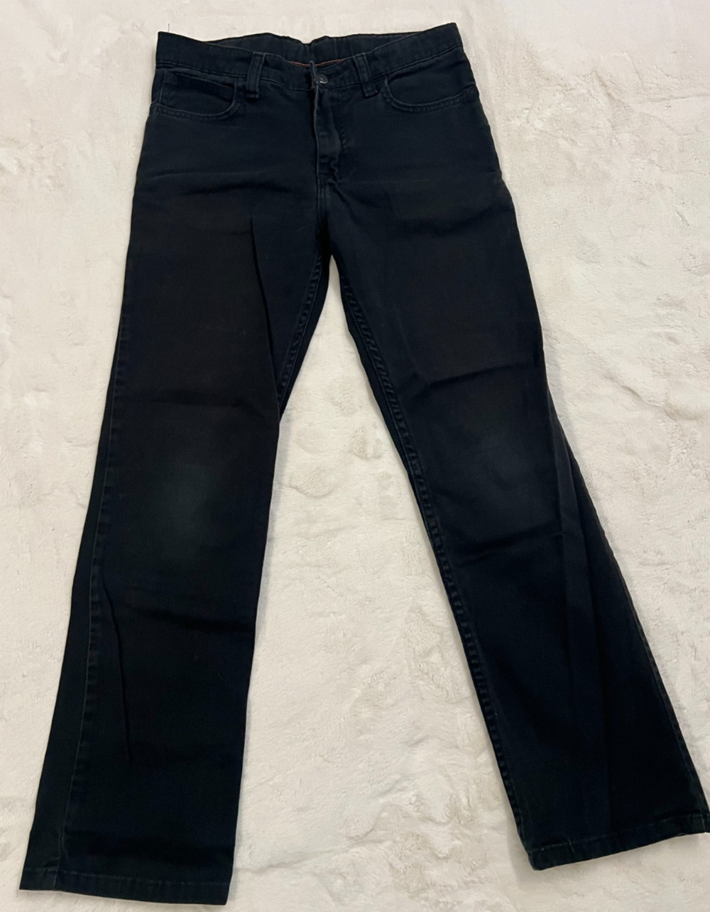 Wrangler Boys Jeans 12 Black Stretch Denim Bootcut Adjustable Waist 26 Inseam